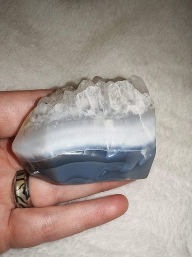 Blue lace agate druzy freeform