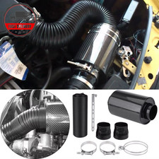 1Set 76Mm 3 Inch Universal Car Cold Air Filter Carbon Fibre Feed Enclosed Intake