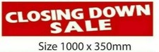 4 X CLOSING DOWN SALE WINDOW POSTER BANNERS FOR SHOP STORE SIZE 100CMX35CM 