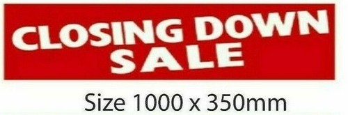 Closing down sale window - down,