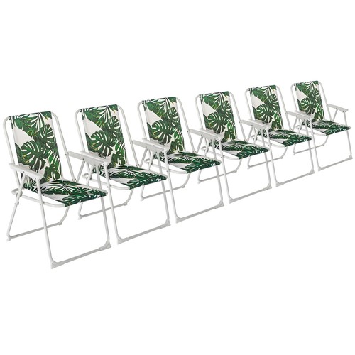 Folding metal beach chairs - 6x,