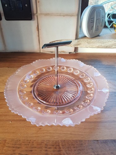 Vintage frosted pink glass