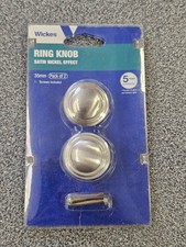 Wickes Ring Knob Satin Nickel effect Cabinet Kitchen Cupboard Door Pull 35mm
