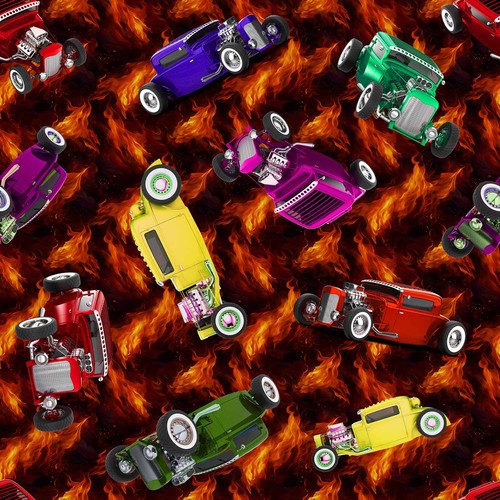 Hot rods tossed - hot, flames