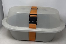 Discontinued IKEA ARMA Oval Storage Box Orange Buckle Strap 22"x14"