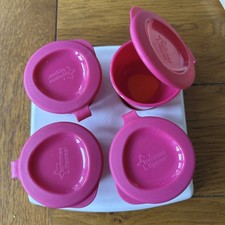 Tommee Tippee Explora 4 Pop Ups Pink Freezer Pots & Tray - Baby Food Storage