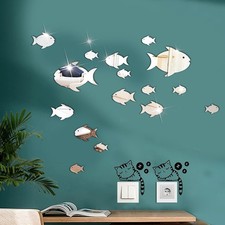 Fish mirror wall stickers - fish,