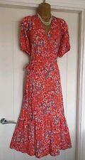 Vintage style floral summer party midi tea day festival dress size UK 20 NO BELT