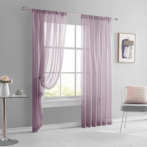Voile curtains pair - voile, panels)