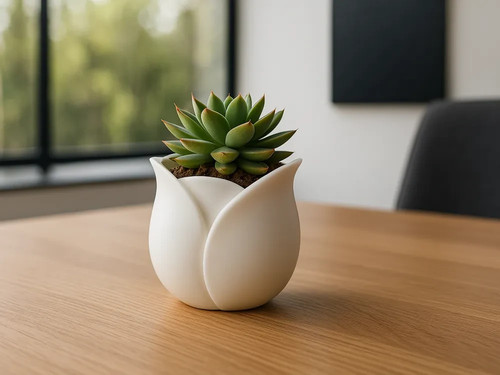 White tulip planter 10cm - white,