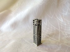 VINTAGE CHARLES RENNIE MACKINTOSH DECOR PEWTER TOOTHPICK HOLDER OR BUD VASE