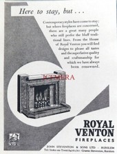 'ROYAL VENTON' Vintage Fireplaces ADVERT : Small 1955 Print 670/46