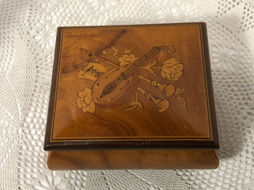Vtg italian inlaid wooden - vtg,