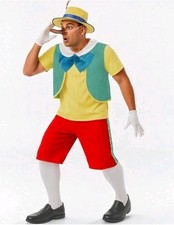 Mens Fairy Tale Puppet Pinocchio Fancy Dress Costume Pantomime Book Day L