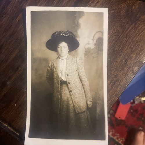 Edwardian lady rppc real photo - rppc,