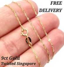 9 ct Gold Chain Necklace – 375 Hallmarked – Curb, Rolo, Snake, Box, Singapore