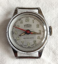 Mentor Ladies Swiss 4 Jewels Mechanical Silver Case & Dial Watch Head-Running