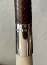 Ladies New Traditional Hunt Crop with Silver Collar made in England