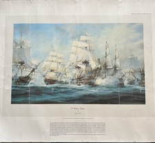 Battle of Trafalgar By Robert Taylor. Signed By The Then Lord Nelson In 1980
