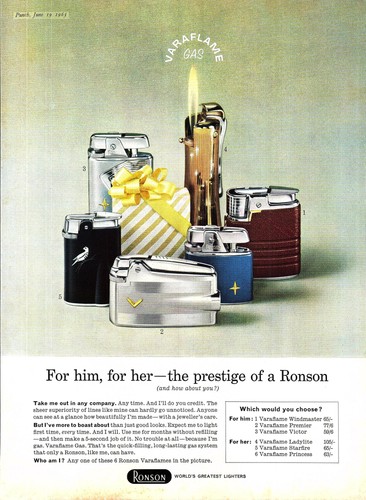 Vintage 1963 advert for ronson - advert,
