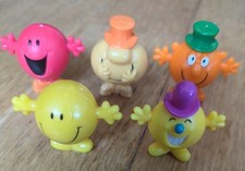 Vintage Roger Hargreaves Mr Men Pencil Topper Toy Figures x 5 1990s