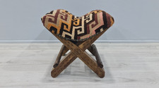 Vintage Ottoman Stool, kilim