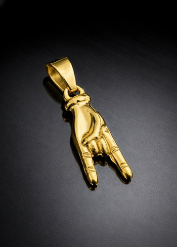 18k gold plated mano cornuto - gold,