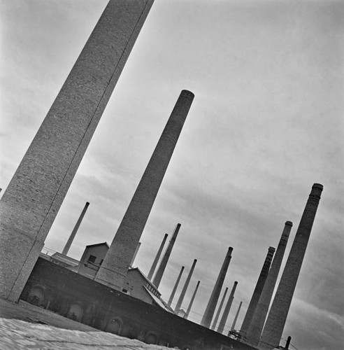 Works chimneys rise - , air