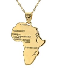 Gold africa necklace pendant - gold, &