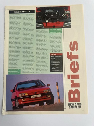 1993 peugeot 405 t16 - t16, mi16