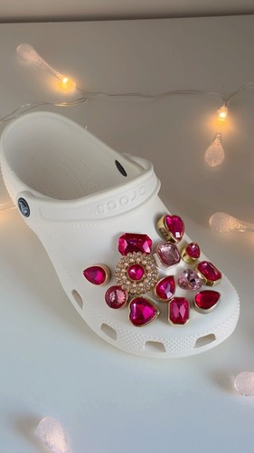 Pink gold diamond gems - pink-gold, charms