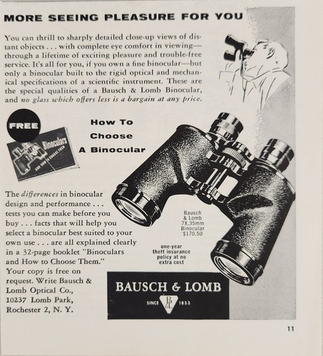 1955 print bausch lomb - 1955, ad
