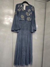 New next Maya Modest Cape Sleeve Embellished Maxi Dress 8