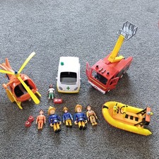Fireman Sam Bundle, Jupiter Fire Engine, Neptune, helicopter, nurse flood + car