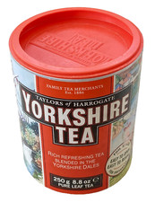 YORKSHIRE TEA Pure Leaf Tea Empty Round Cardboard Storage Caddy Canister