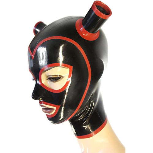 Latex mask hood with - hood,
