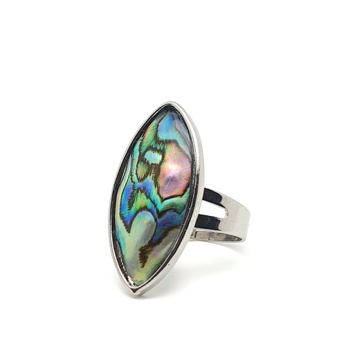 Abalone ring rainbow paua eye - ring,