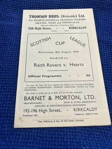 1949 raith rovers v - raith,