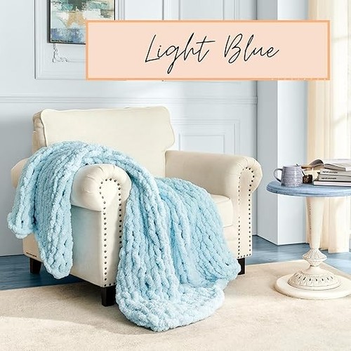 Chunky knit blanket throw - blanket,