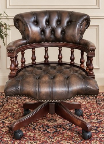 Vintage captains chair brown - chair,