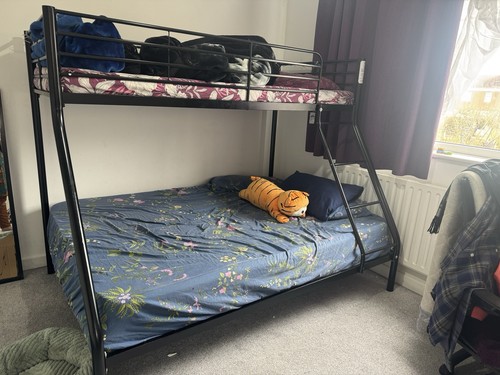 Metal bunk bed frame black - bed,