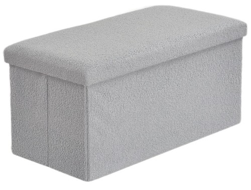 Boucle ottoman folding storage - folding,