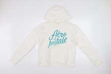 Aeropostale Womens White Pullover Hoodie Medium Cotton Blend