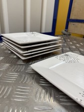 Set of 6 Square Dinner Plates – Modern Floral Design