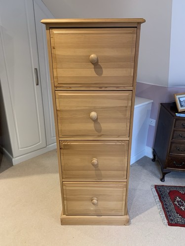 Pine wooden filing cabinet - wooden, 4