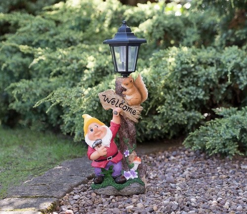 Solar powered yellow gnome - solar,