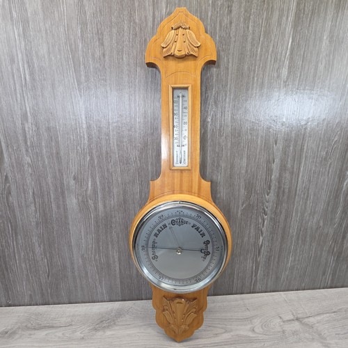 Carved wood aneroid banjo - wood,