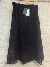 BNWT Women's Zara black lace midi skirt size UK Large - CG S86
