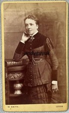 CDV LADY WEARING CHAIN DRESS ALBUM BOOK BY SMITH LEEDS YORKSHIRE PHOTO FASHION