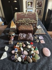 Job Lot of Healing Crystals, Gemstones & Orgonite (Over 3kg) + 2 Jewellery Boxes